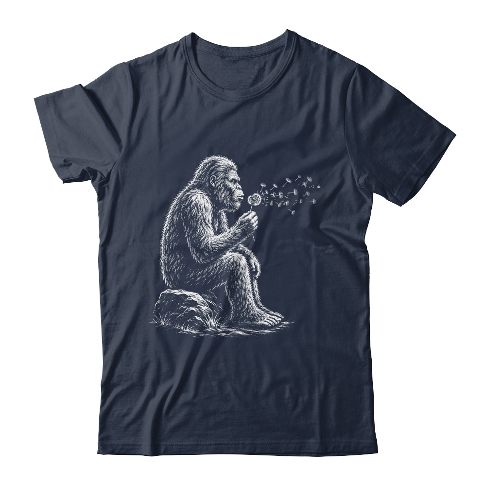 Bigfoot Blowing Wishes Dandelion Vintage Sasquatch Art Shirt & Hoodie | siriusteestore