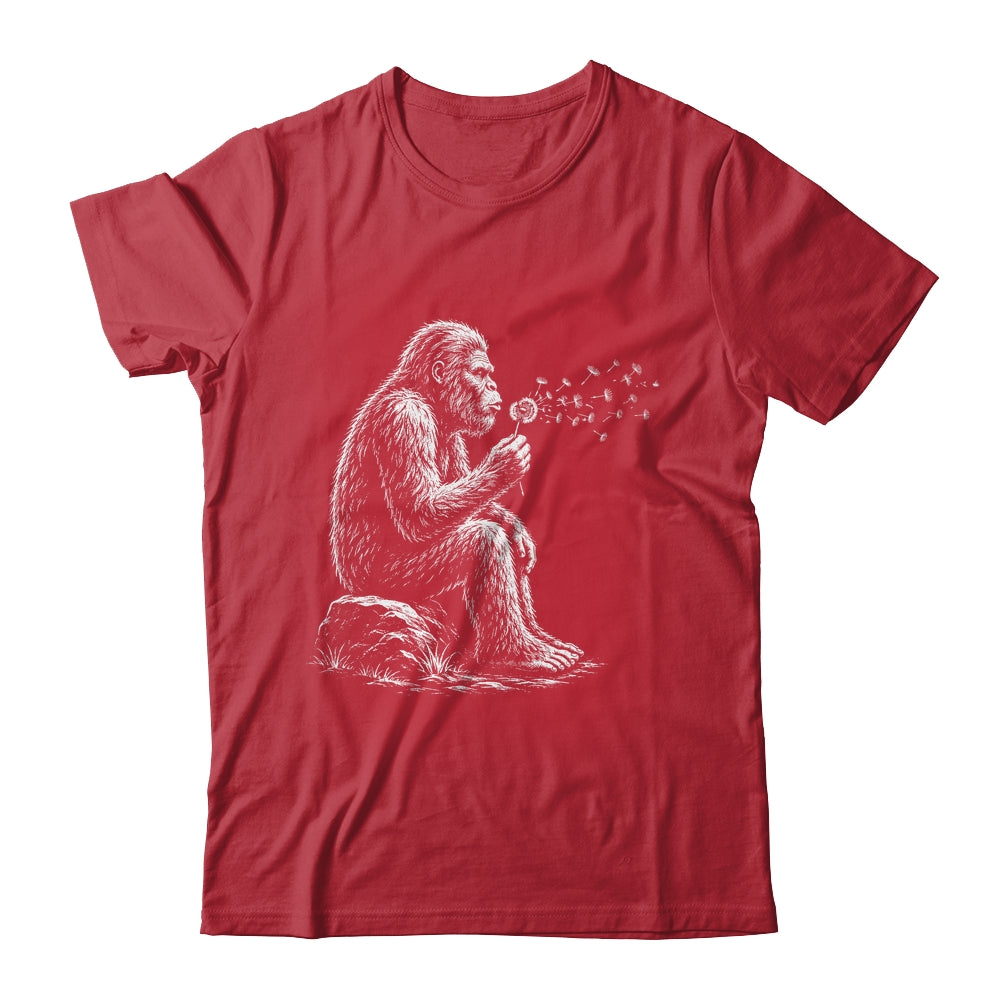 Bigfoot Blowing Wishes Dandelion Vintage Sasquatch Art Shirt & Hoodie | siriusteestore