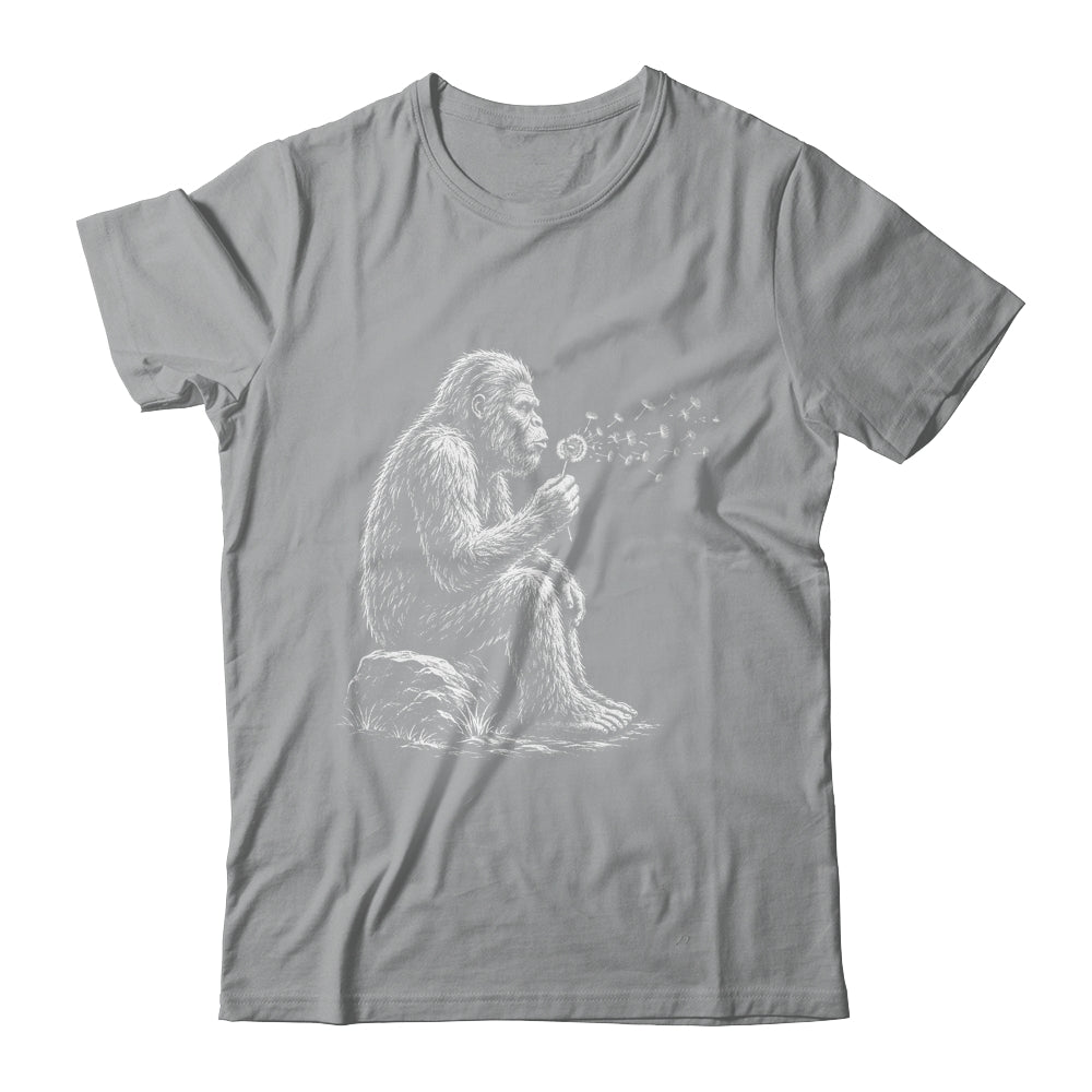 Bigfoot Blowing Wishes Dandelion Vintage Sasquatch Art Shirt & Hoodie | siriusteestore
