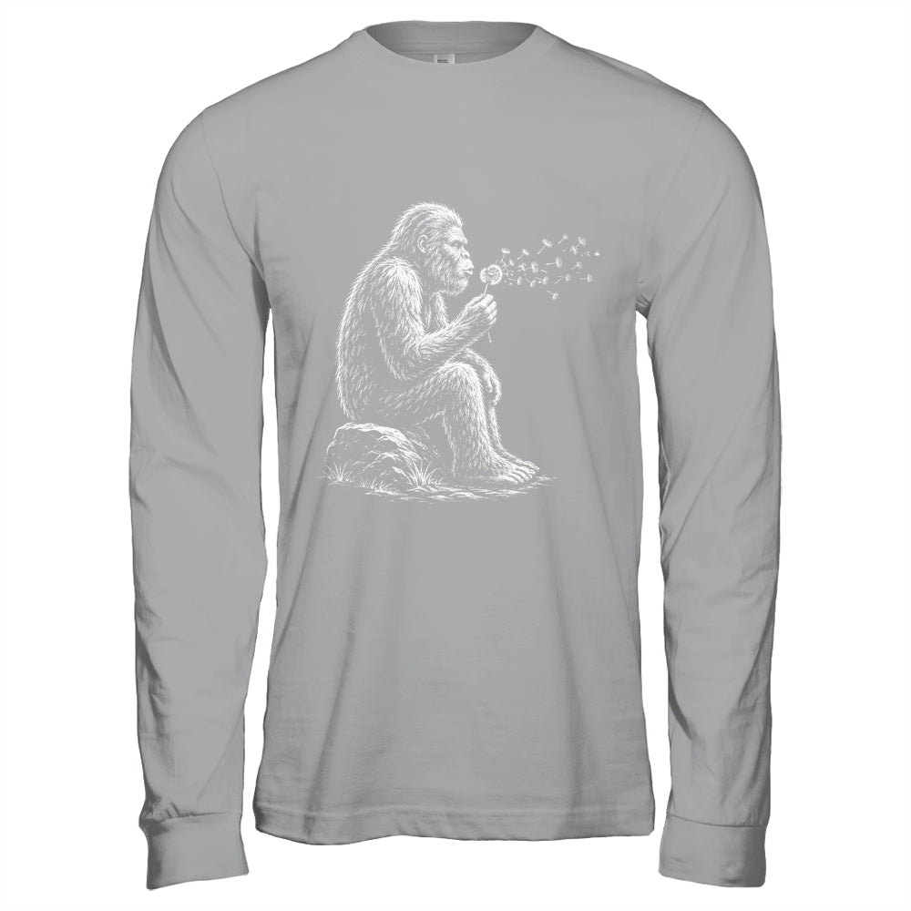 Bigfoot Blowing Wishes Dandelion Vintage Sasquatch Art Shirt & Hoodie | siriusteestore