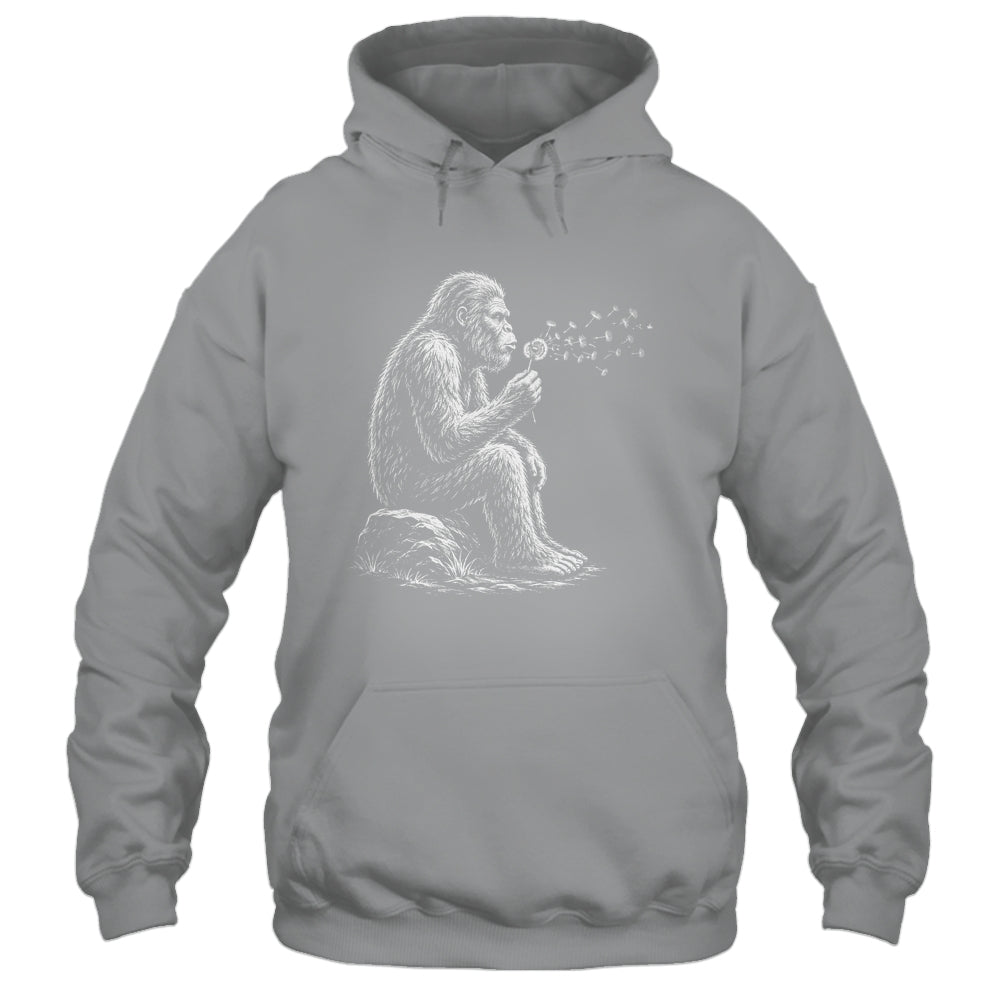Bigfoot Blowing Wishes Dandelion Vintage Sasquatch Art Shirt & Hoodie | siriusteestore