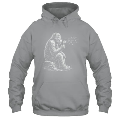 Bigfoot Blowing Wishes Dandelion Vintage Sasquatch Art Shirt & Hoodie | siriusteestore
