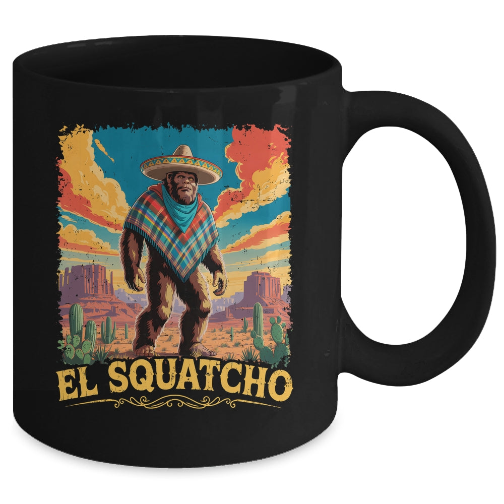 Bigfoot El Squatcho Sasquatch Mexican Cinco De Mayo Western Mug | siriusteestore