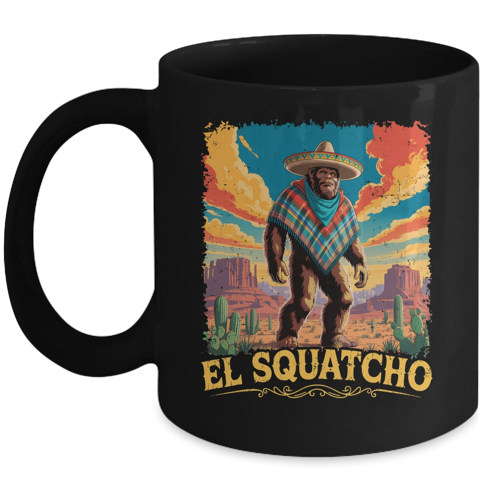 Bigfoot El Squatcho Sasquatch Mexican Cinco De Mayo Western Mug | siriusteestore