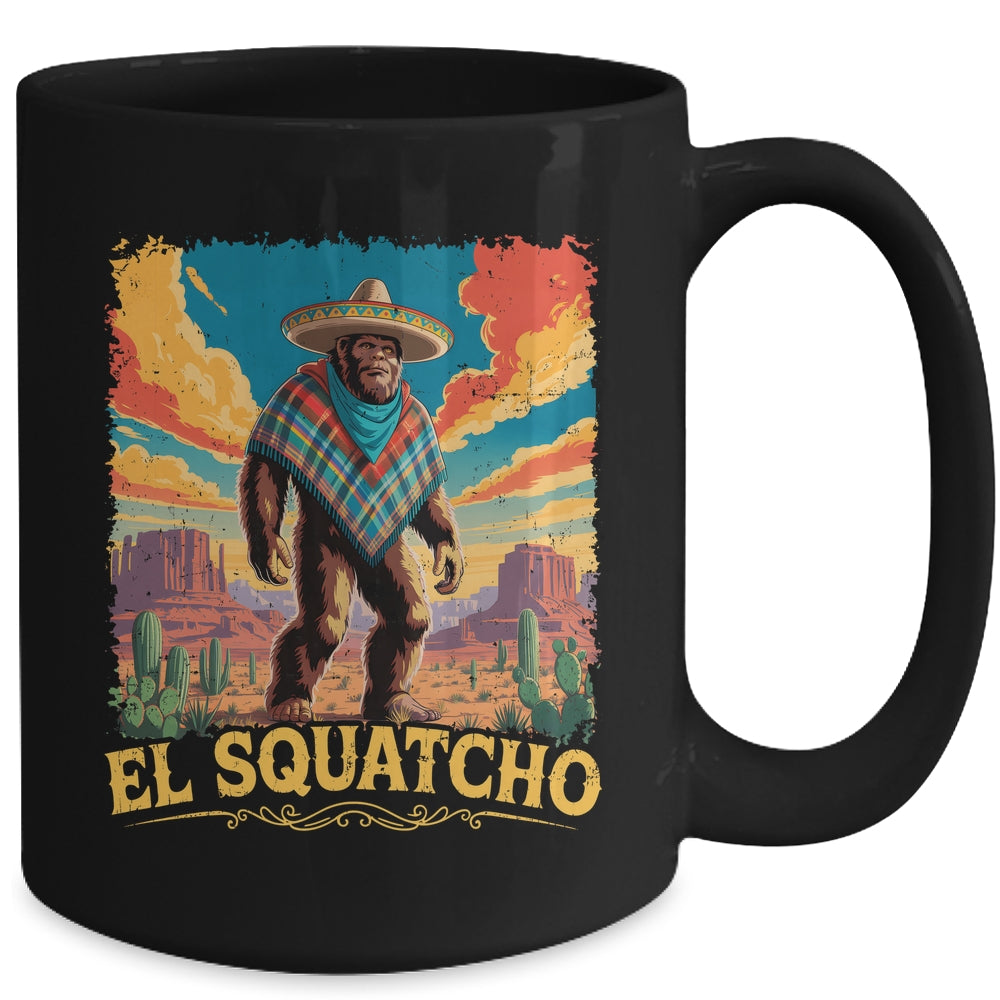 Bigfoot El Squatcho Sasquatch Mexican Cinco De Mayo Western Mug | siriusteestore