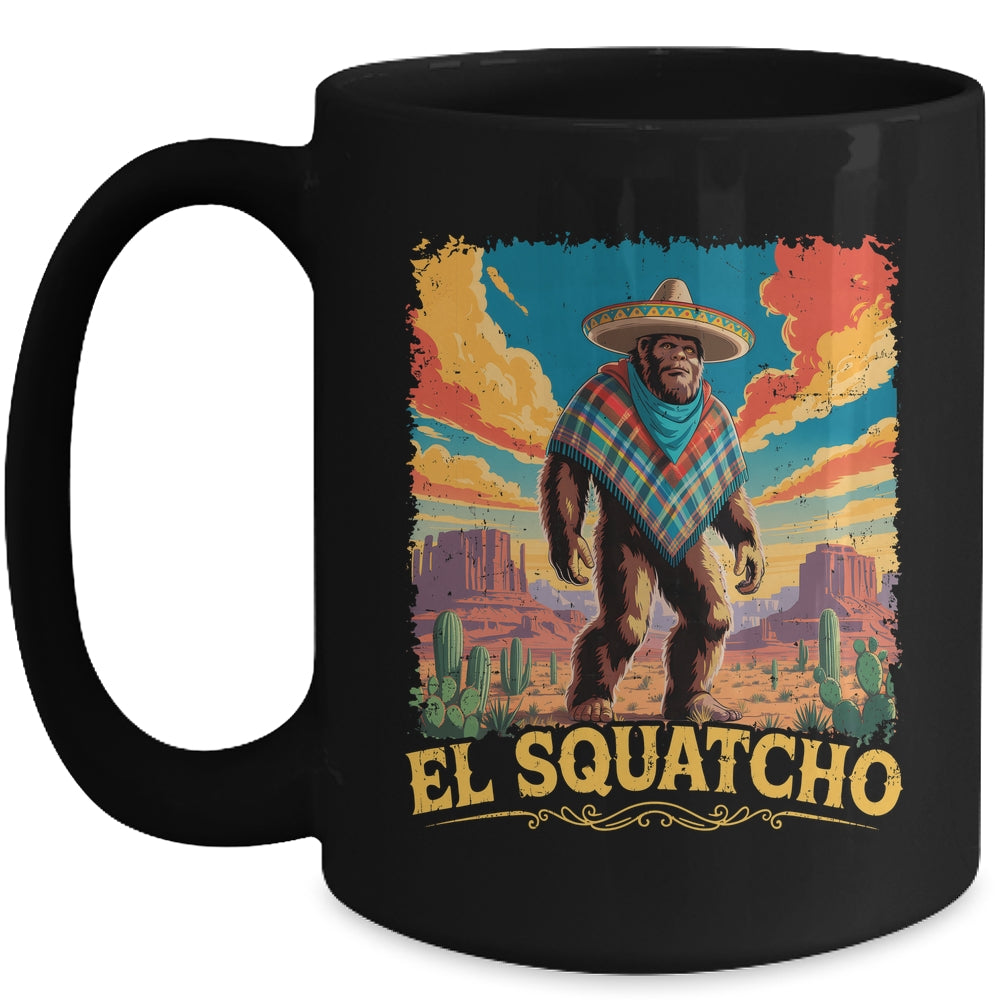 Bigfoot El Squatcho Sasquatch Mexican Cinco De Mayo Western Mug | siriusteestore