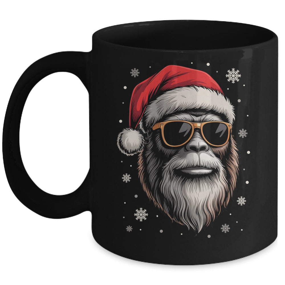 Bigfoot Face Sunglasses Santa Christmas Funny Xmas Sasquatch Mug | siriusteestore