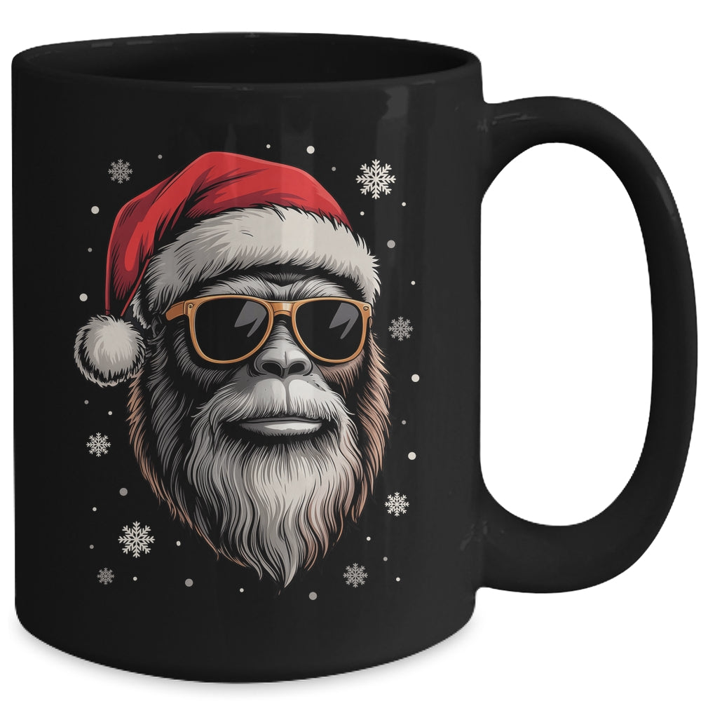 Bigfoot Face Sunglasses Santa Christmas Funny Xmas Sasquatch Mug | siriusteestore