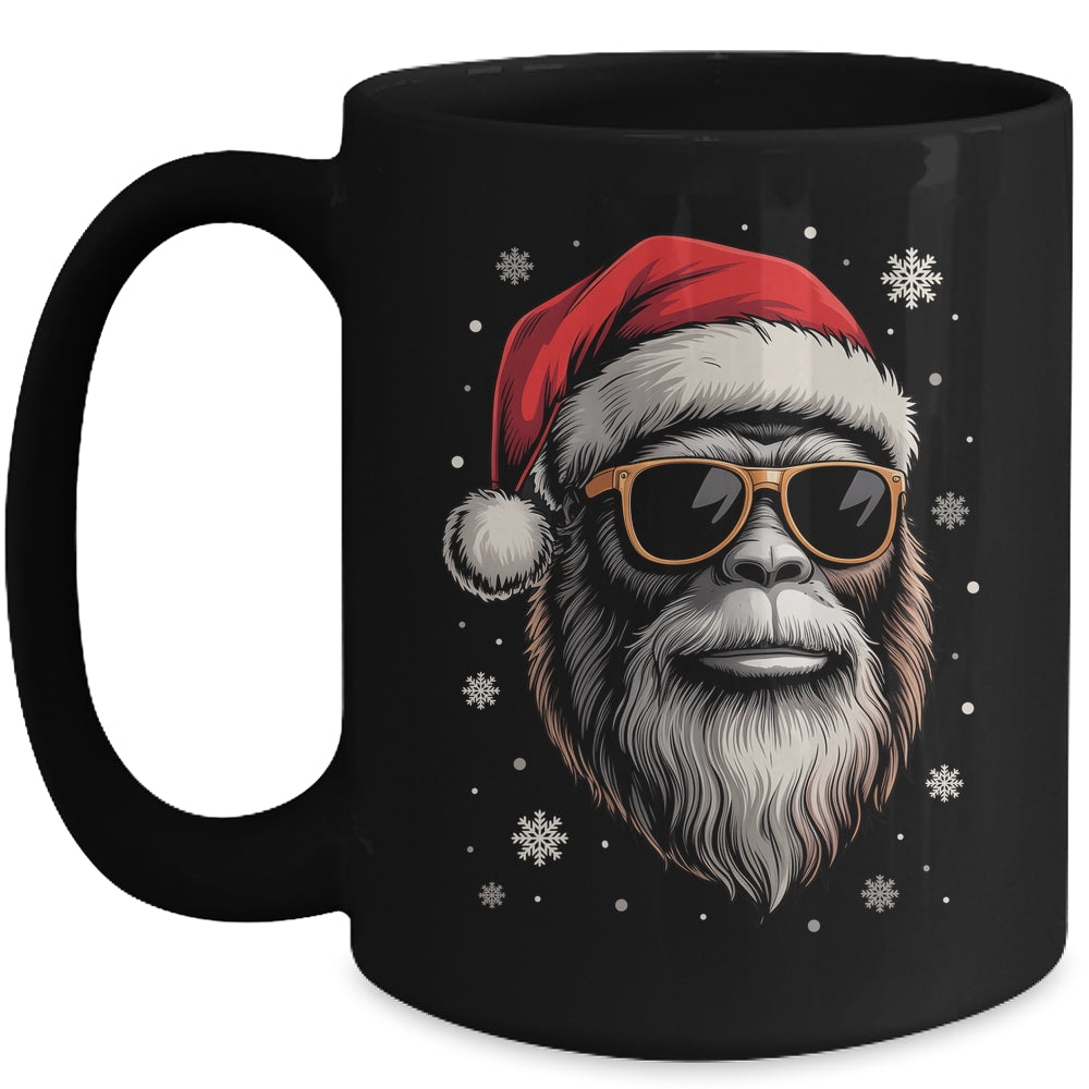 Bigfoot Face Sunglasses Santa Christmas Funny Xmas Sasquatch Mug | siriusteestore