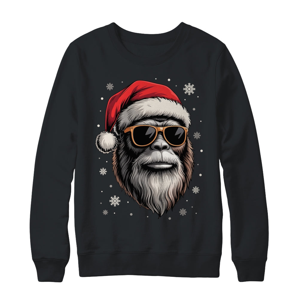 Bigfoot Face Sunglasses Santa Christmas Funny Xmas Sasquatch Shirt & Sweatshirt | siriusteestore