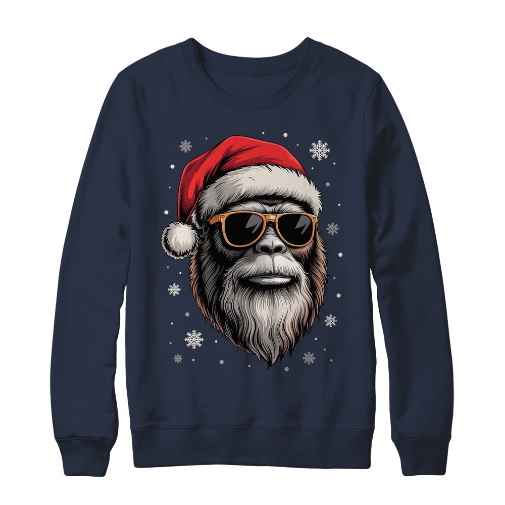 Bigfoot Face Sunglasses Santa Christmas Funny Xmas Sasquatch Shirt & Sweatshirt | siriusteestore