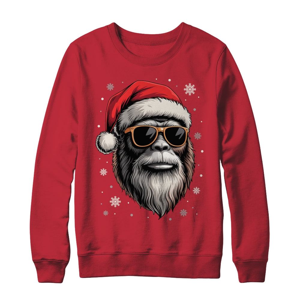 Bigfoot Face Sunglasses Santa Christmas Funny Xmas Sasquatch Shirt & Sweatshirt | siriusteestore