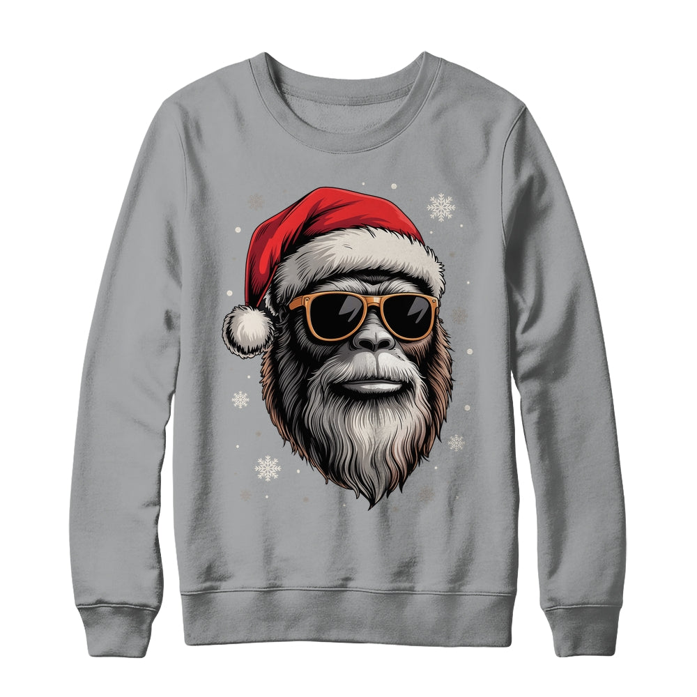 Bigfoot Face Sunglasses Santa Christmas Funny Xmas Sasquatch Shirt & Sweatshirt | siriusteestore