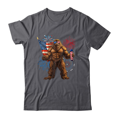 Bigfoot Fireworks 4th Of July Men Sasquatch American US Flag Shirt & Tank Top | siriusteestore
