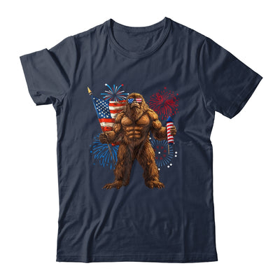 Bigfoot Fireworks 4th Of July Men Sasquatch American US Flag Shirt & Tank Top | siriusteestore