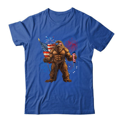 Bigfoot Fireworks 4th Of July Men Sasquatch American US Flag Shirt & Tank Top | siriusteestore