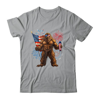 Bigfoot Fireworks 4th Of July Men Sasquatch American US Flag Shirt & Tank Top | siriusteestore