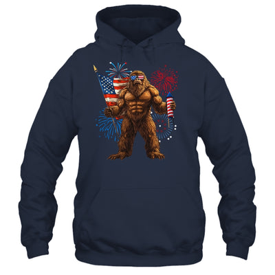 Bigfoot Fireworks 4th Of July Men Sasquatch American US Flag Shirt & Tank Top | siriusteestore