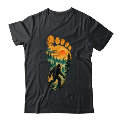 Bigfoot Footprint Moon Light Mountain Trees Forest Sasquatch Shirt & Tank Top | siriusteestore