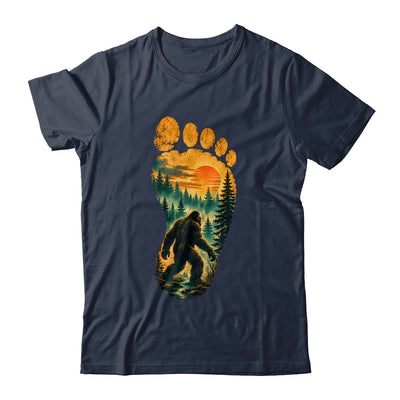 Bigfoot Footprint Moon Light Mountain Trees Forest Sasquatch Shirt & Tank Top | siriusteestore