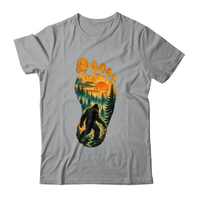 Bigfoot Footprint Moon Light Mountain Trees Forest Sasquatch Shirt & Tank Top | siriusteestore
