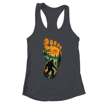 Bigfoot Footprint Moon Light Mountain Trees Forest Sasquatch Shirt & Tank Top | siriusteestore