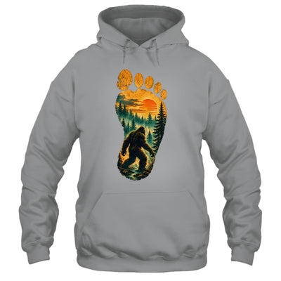 Bigfoot Footprint Moon Light Mountain Trees Forest Sasquatch Shirt & Tank Top | siriusteestore