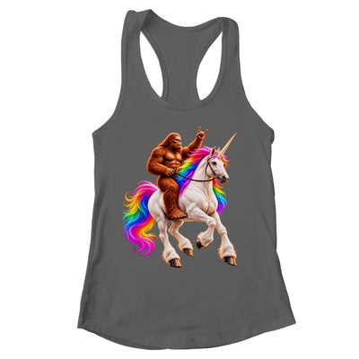 Bigfoot Riding Rainbow Unicorn Funny Sasquatch Fantasy Shirt & Tank Top | siriusteestore