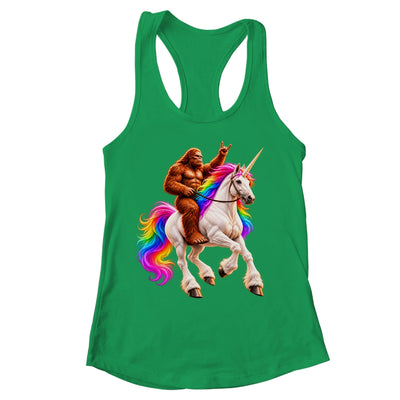 Bigfoot Riding Rainbow Unicorn Funny Sasquatch Fantasy Shirt & Tank Top | siriusteestore