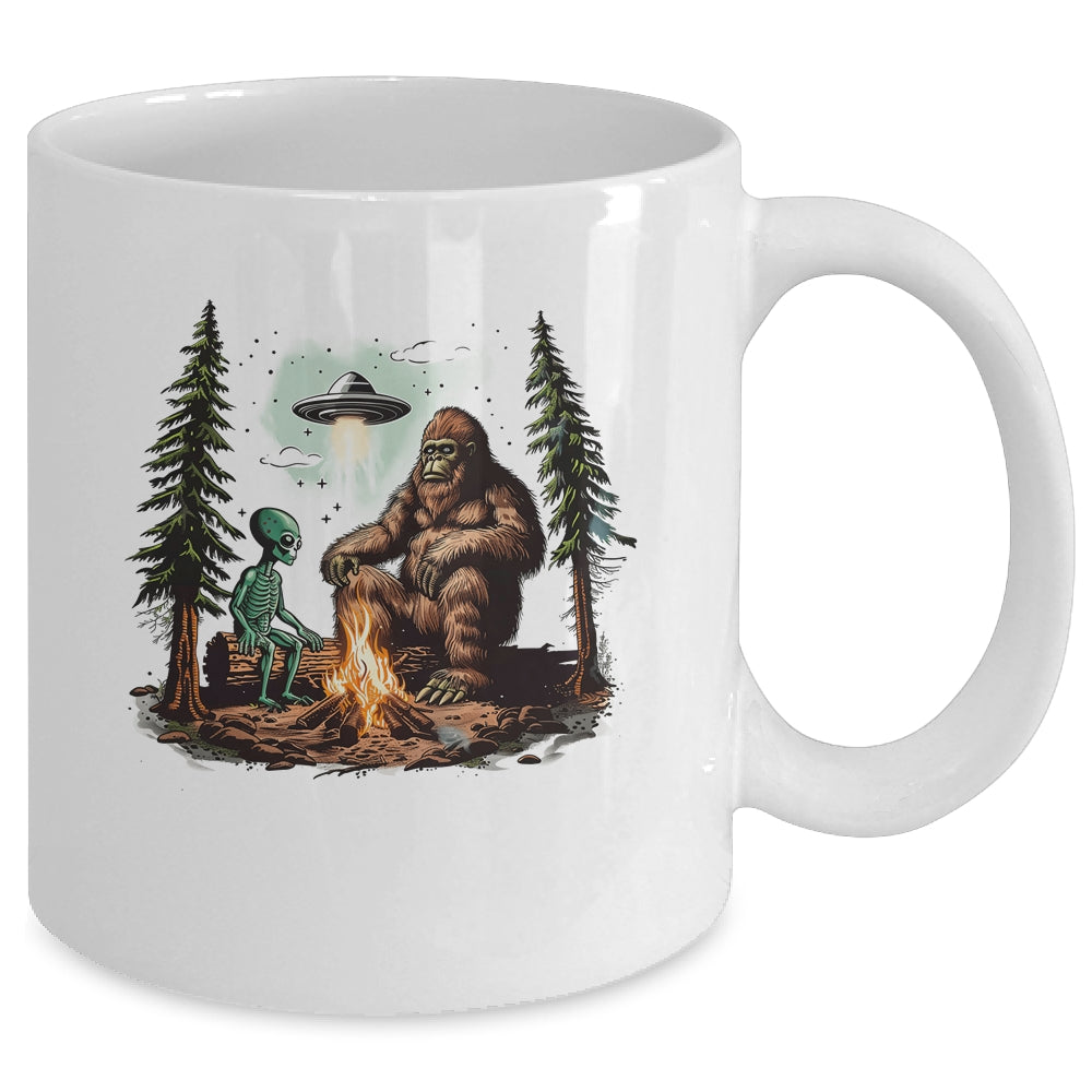 Bigfoot UFO Alien Campfire Hiking Sasquatch Outdoor Lovers Mug | siriusteestore