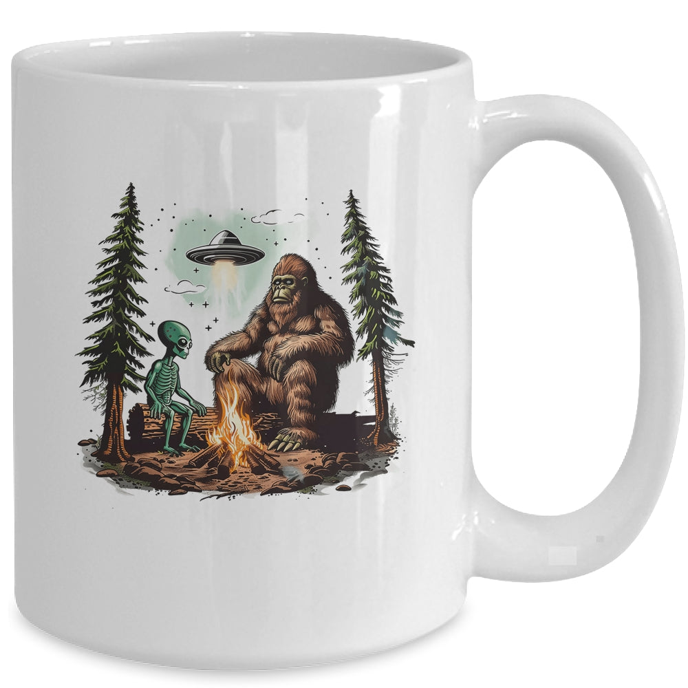 Bigfoot UFO Alien Campfire Hiking Sasquatch Outdoor Lovers Mug | siriusteestore