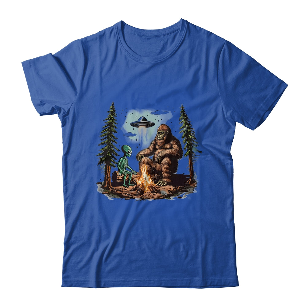 Bigfoot UFO Alien Campfire Hiking Sasquatch Outdoor Lovers Shirt & Tank Top | siriusteestore