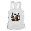 Bigfoot UFO Alien Campfire Hiking Sasquatch Outdoor Lovers Shirt & Tank Top | siriusteestore