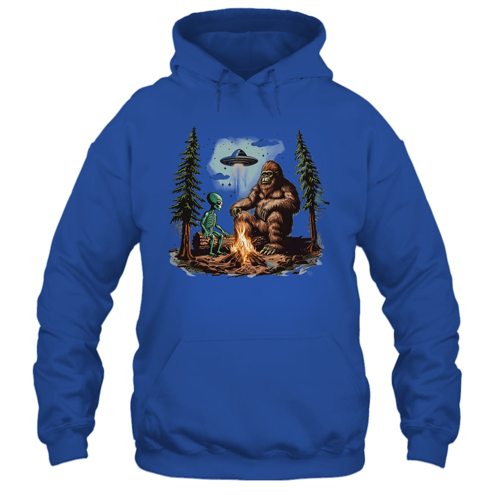 Bigfoot UFO Alien Campfire Hiking Sasquatch Outdoor Lovers Shirt & Tank Top | siriusteestore