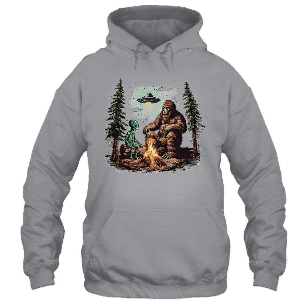 Bigfoot UFO Alien Campfire Hiking Sasquatch Outdoor Lovers Shirt & Tank Top | siriusteestore