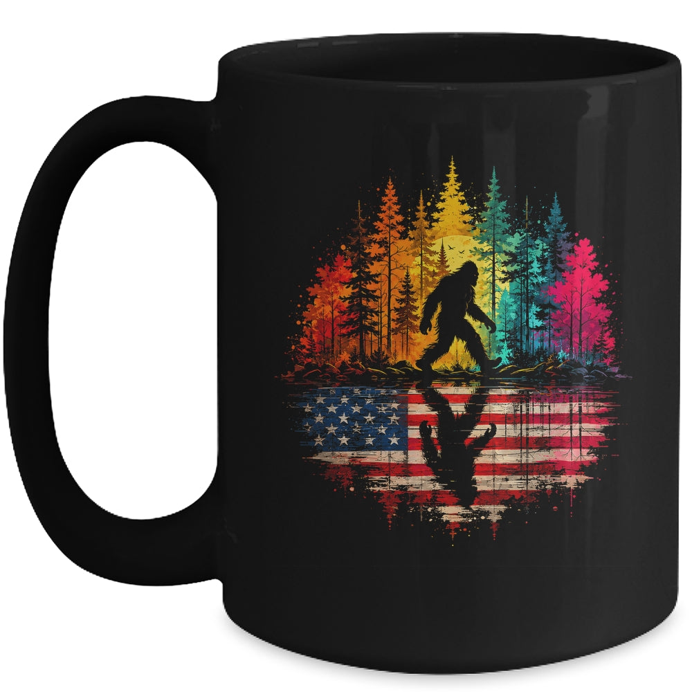 Bigfoot Walking Forest Sasquatch Woods Nature Reflection Mug | siriusteestore