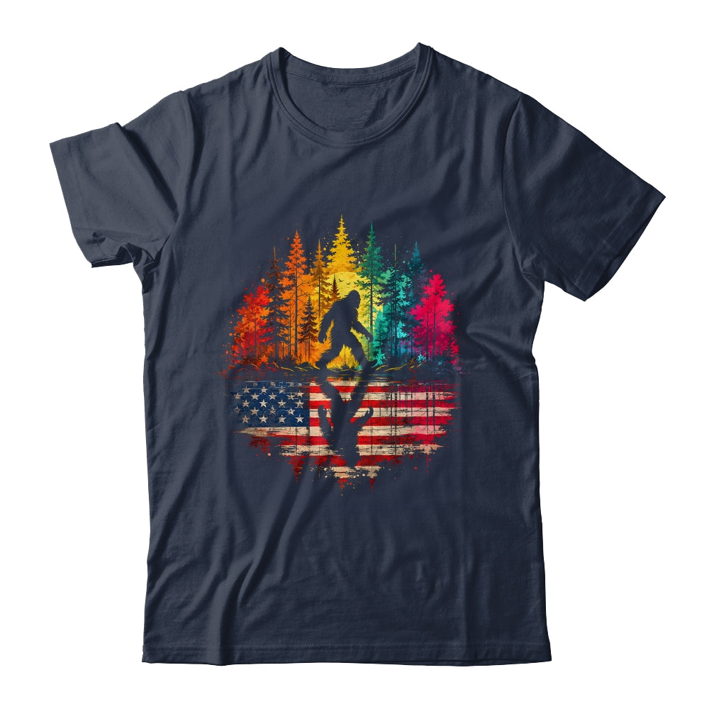 Bigfoot Walking Forest Sasquatch Woods Nature Reflection Shirt & Tank Top | siriusteestore
