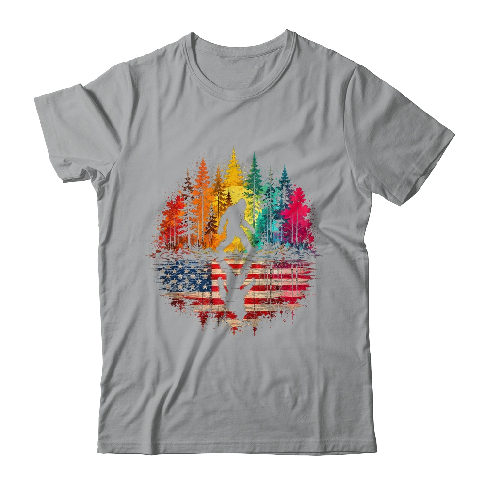 Bigfoot Walking Forest Sasquatch Woods Nature Reflection Shirt & Tank Top | siriusteestore