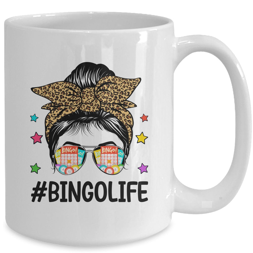 Bingo Life Messy Bun Bingo Lover Grandma Mom Mothers Day Mug | siriusteestore