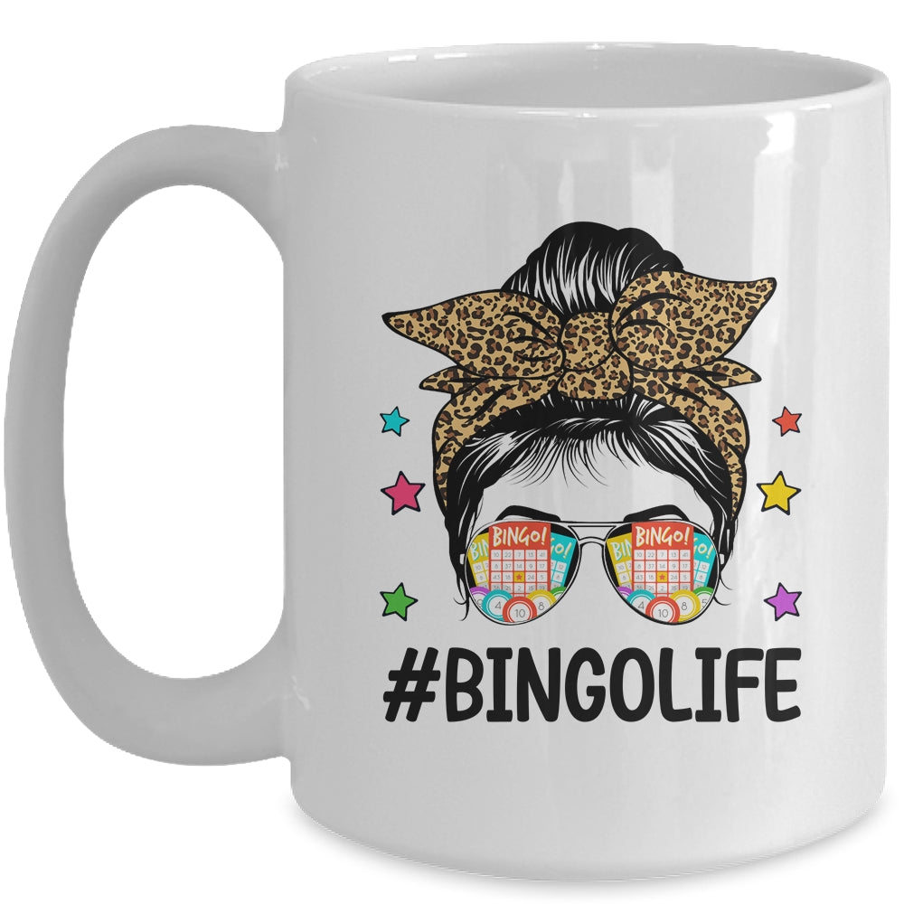 Bingo Life Messy Bun Bingo Lover Grandma Mom Mothers Day Mug | siriusteestore