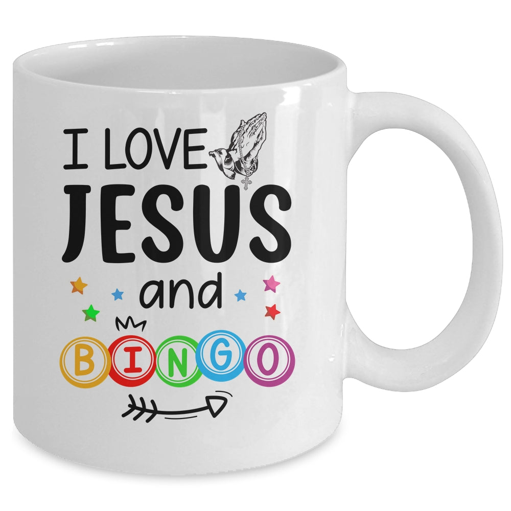 Bingo Player Jesus Faith Christian I Love Jesus And Bingo Mug | siriusteestore
