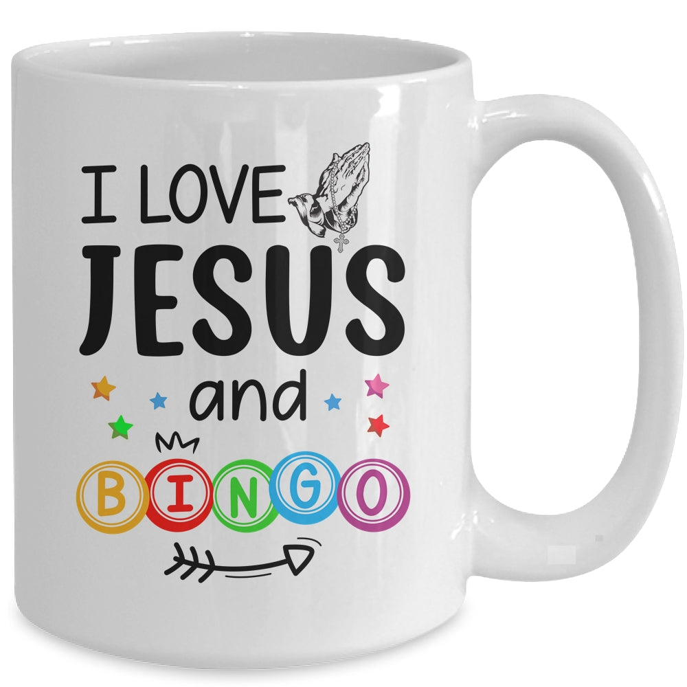 Bingo Player Jesus Faith Christian I Love Jesus And Bingo Mug | siriusteestore