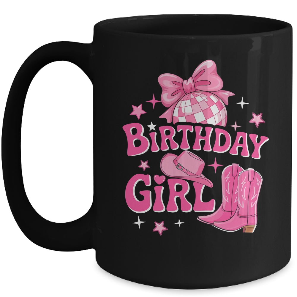 Birthday Cowgirl Western Disco Birthday Girl Party Women Mug | siriusteestore