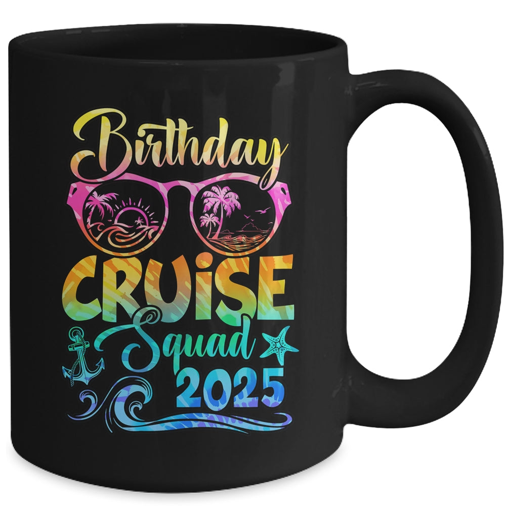 Birthday Cruise Squad 2025 Vacation Tie Dye Matching Family Mug | siriusteestore