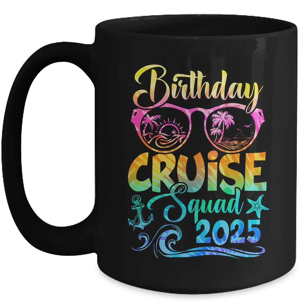 Birthday Cruise Squad 2025 Vacation Tie Dye Matching Family Mug | siriusteestore