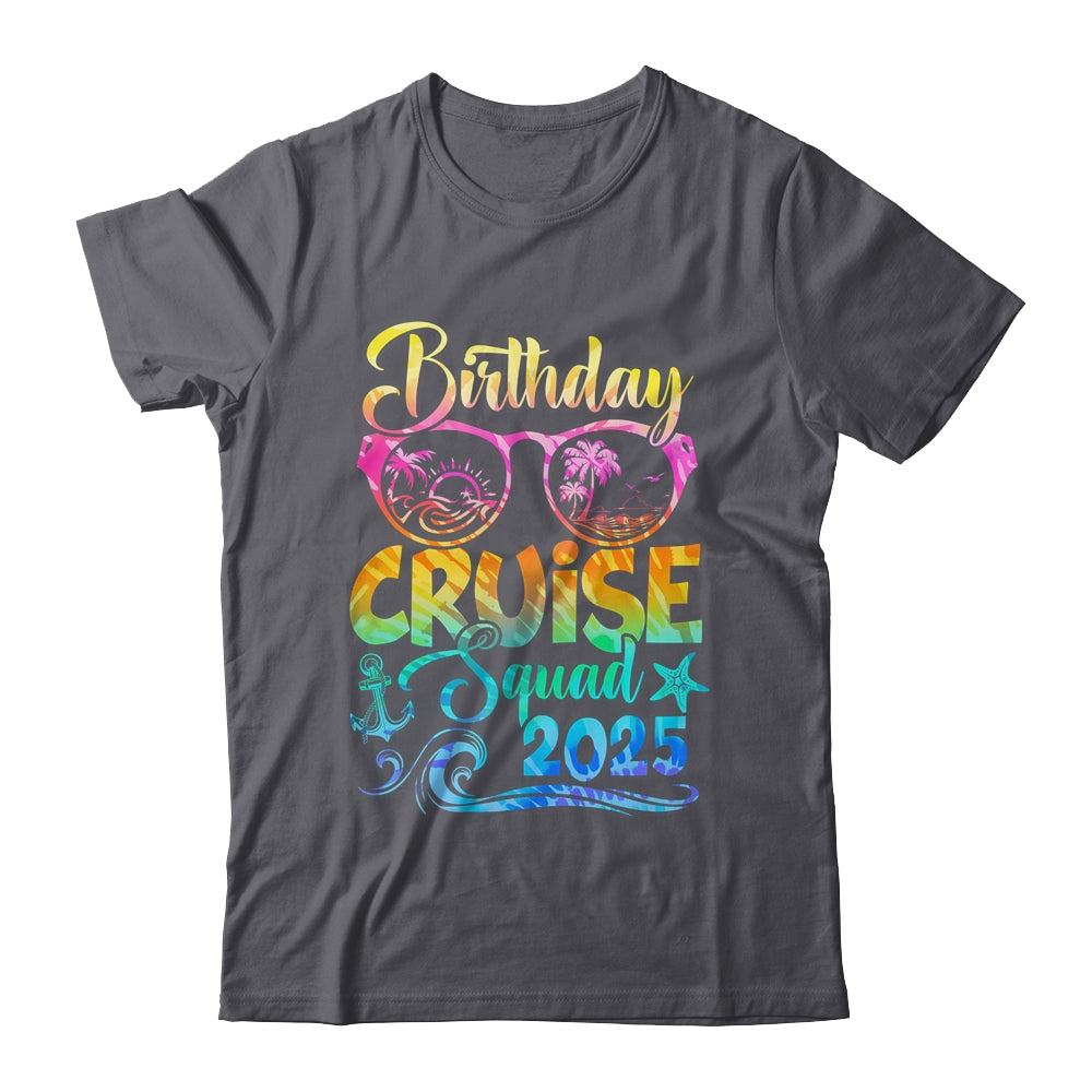 Birthday Cruise Squad 2025 Vacation Tie Dye Matching Family Shirt & Tank Top | siriusteestore