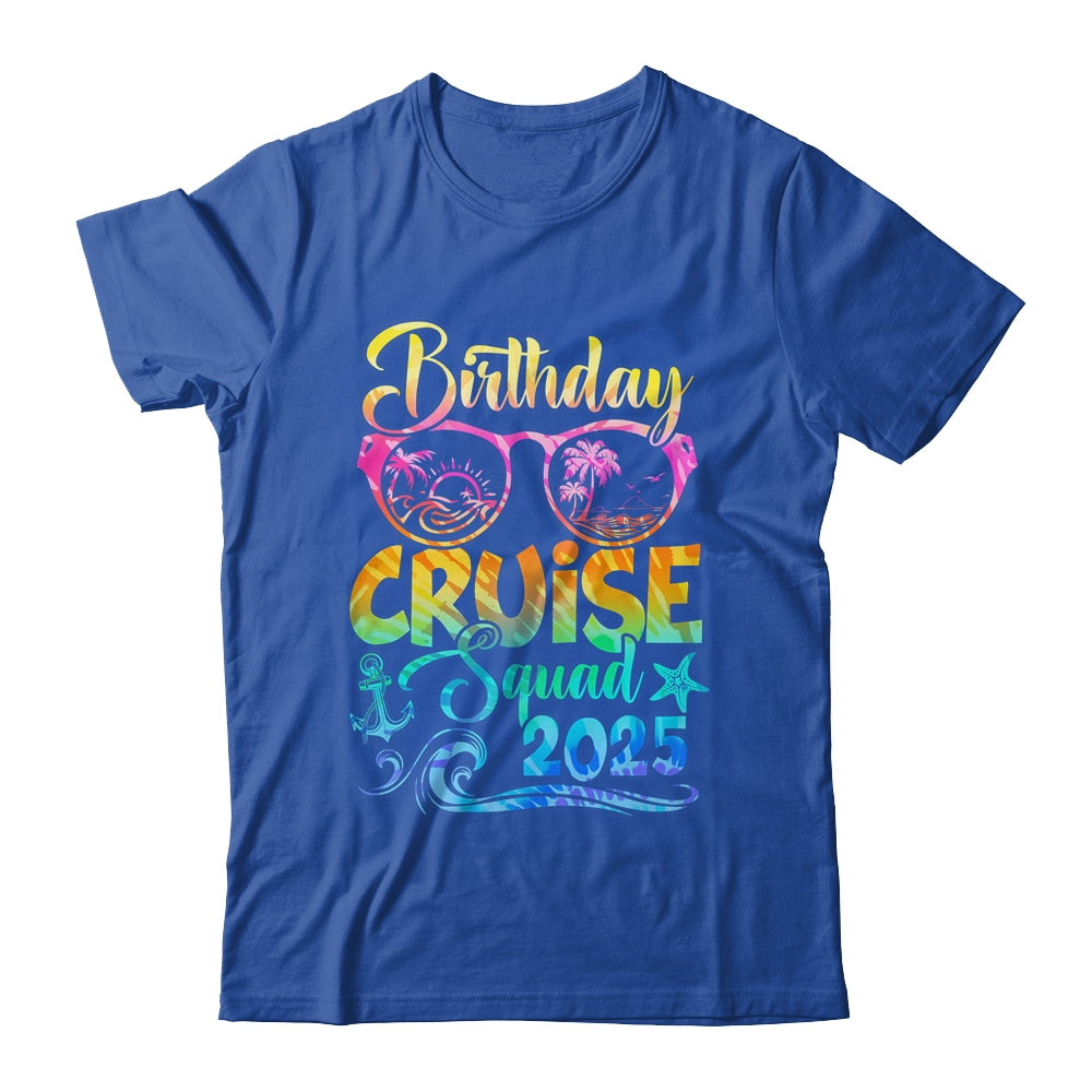 Birthday Cruise Squad 2025 Vacation Tie Dye Matching Family Shirt & Tank Top | siriusteestore