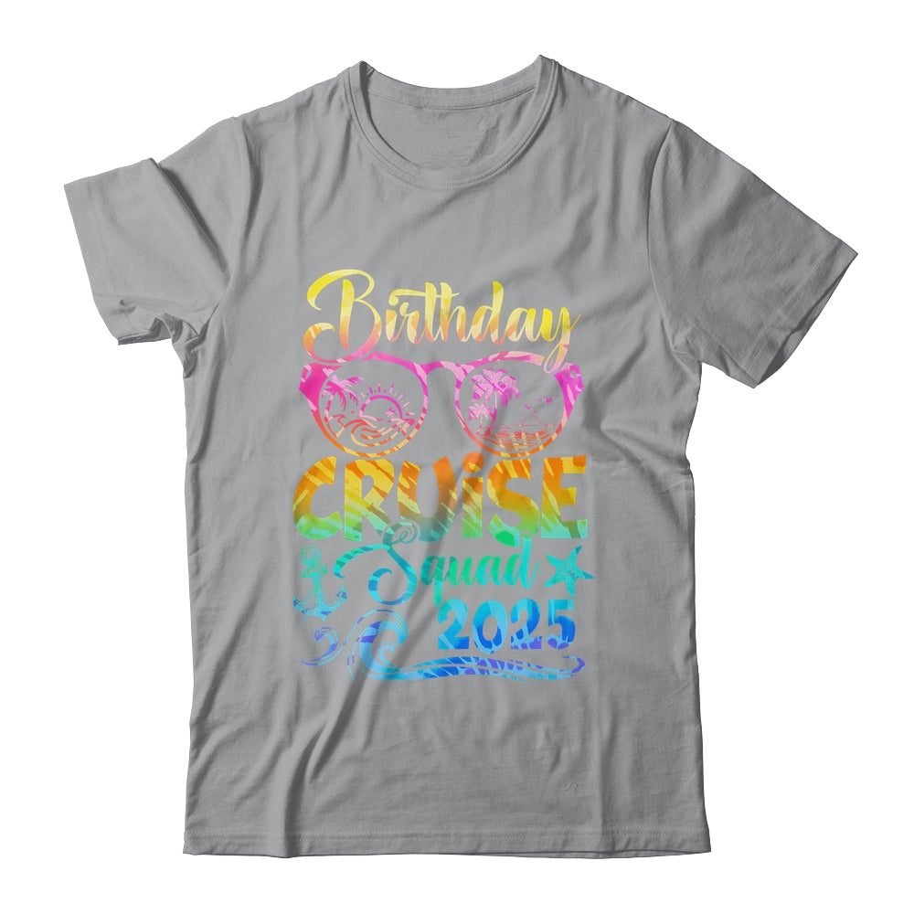 Birthday Cruise Squad 2025 Vacation Tie Dye Matching Family Shirt & Tank Top | siriusteestore