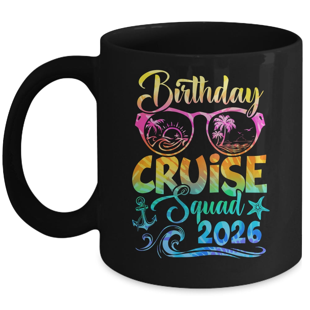 Birthday Cruise Squad 2026 Vacation Tie Dye Matching Family Mug | siriusteestore