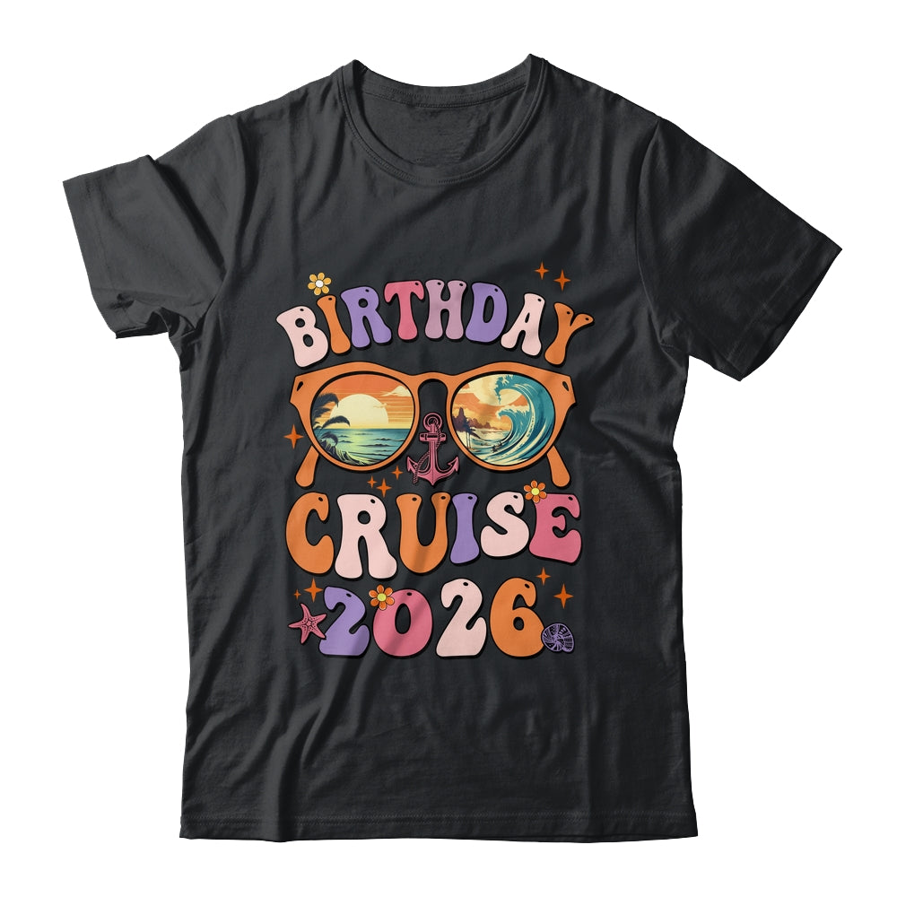 Birthday Cruise Squad Birthday Girls Party 2026 Groovy Shirt & Tank Top | siriusteestore